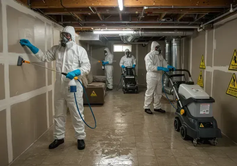 Basement Moisture Removal and Structural Drying process in Hiawatha, KS